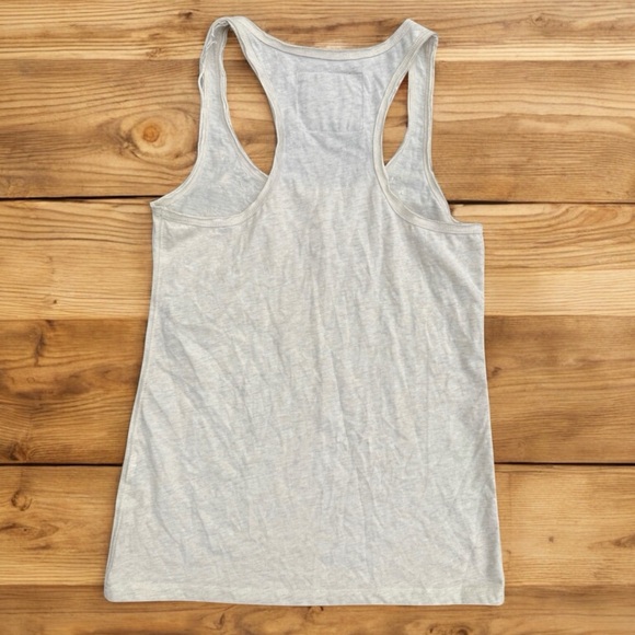 Abercrombie & Fitch Women's Light Gray Racerback Tank Top Floral XS Y2K Vintage - Picture 2 of 7